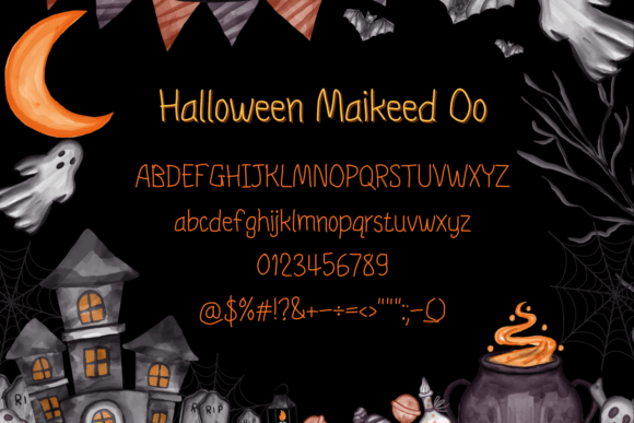 Halloween Maikeed Oo Font PNG with transparent background - Preview 1