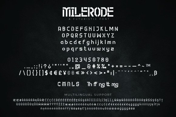 Milerode Font PNG with transparent background - Preview 3