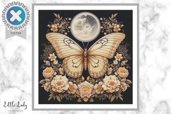 Night Moth Cross Stitch Pattern PDF