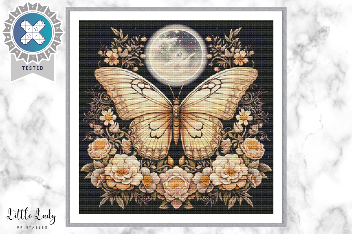 Night Moth Cross Stitch Pattern PDF