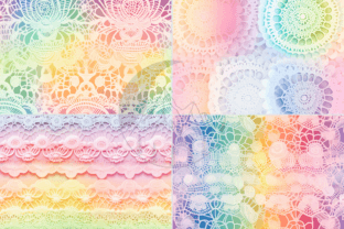 Pastel Rainbow Lace Digital Paper Pack Graphic by Paper & Pattern ...