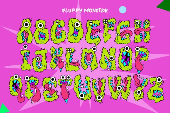 Pluffy Monster Font PNG with transparent background - Preview 6