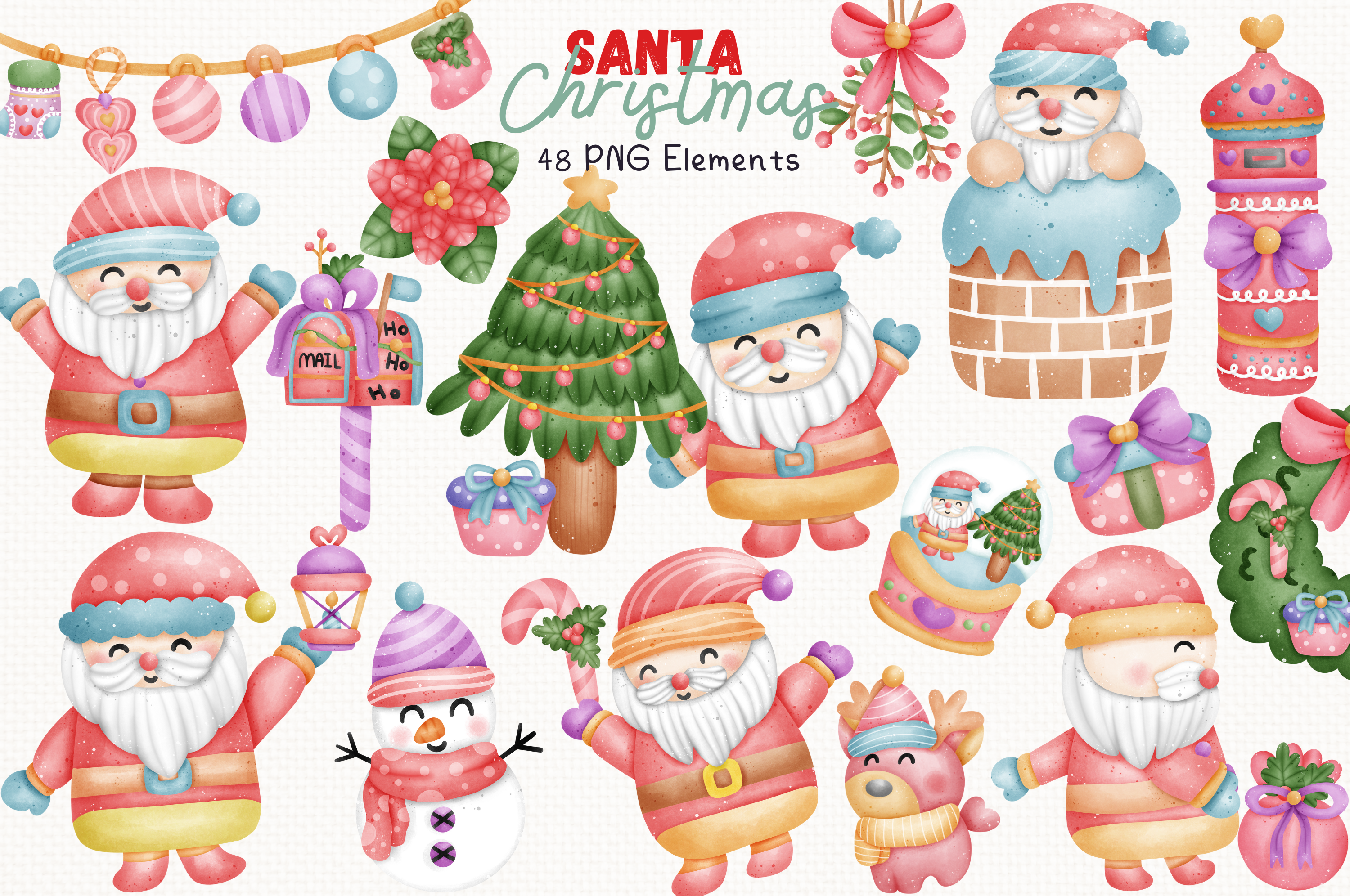 Santa Christmas 48 Cliparts Collection - photo 1