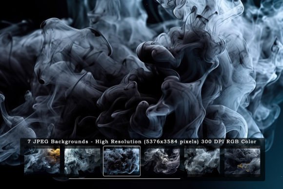 Vivid Black Smoke in Black Backgrounds