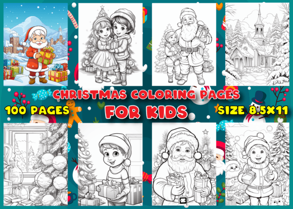 100 Christmas Coloring Pages for Kids