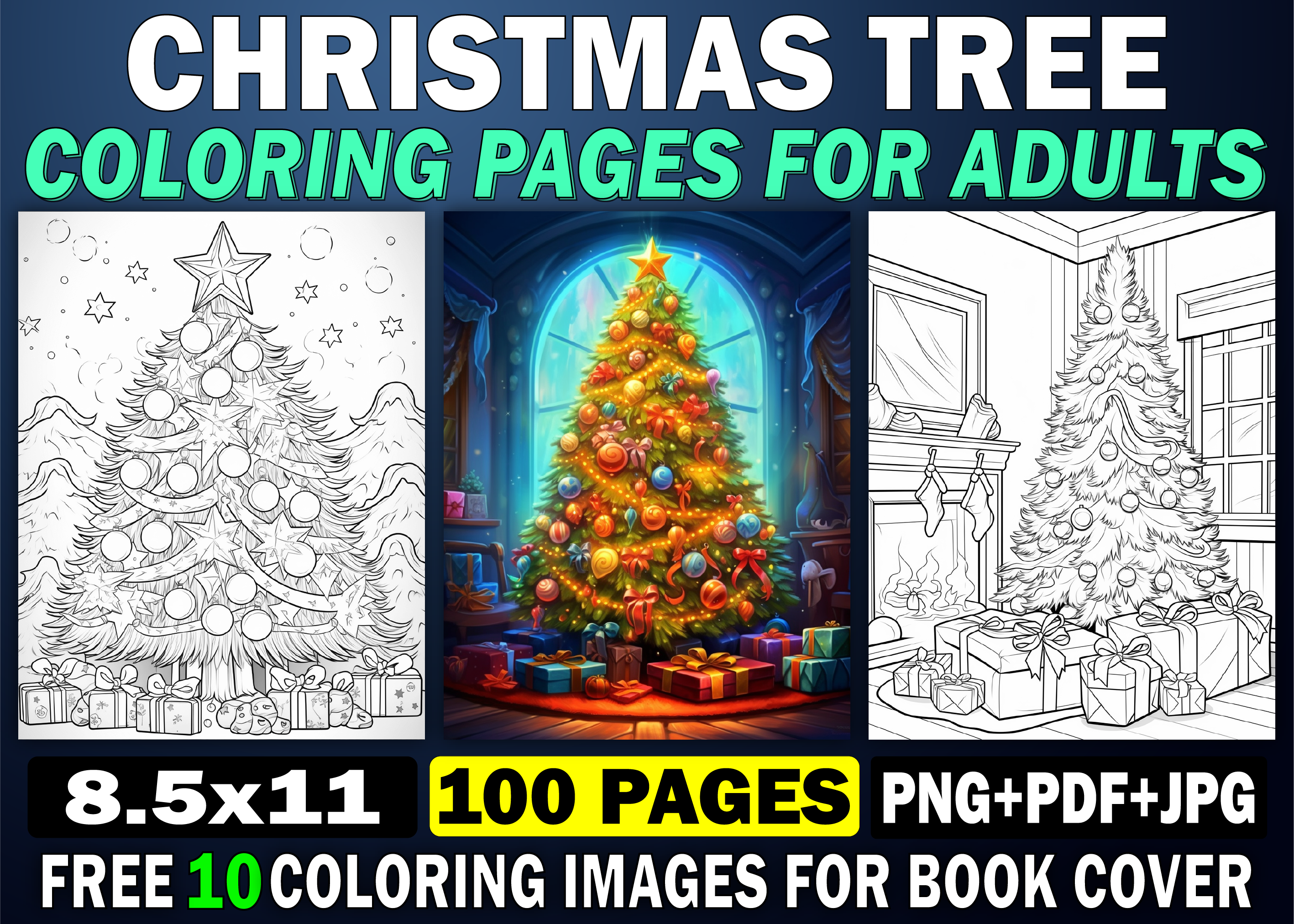 100 Christmas Tree Coloring Pages