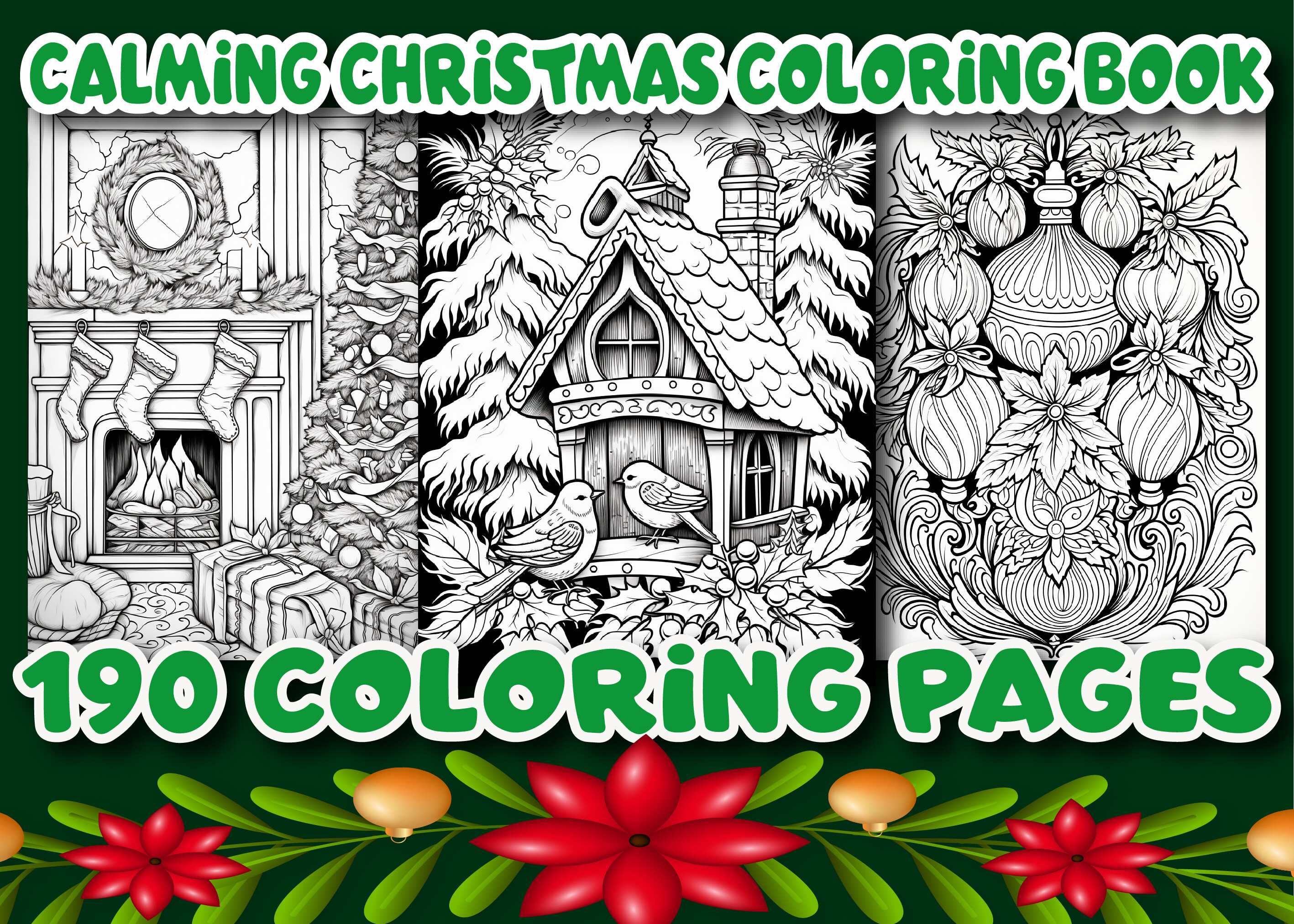 190 Calming Christmas Coloring Book