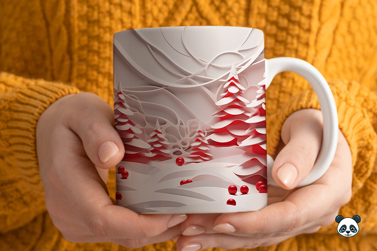 3D Christmas Mug Wrap Sublimation Graphic by Pandastic · Creative Fabrica