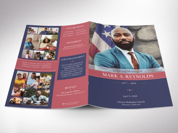 American Military Funeral Program Canva