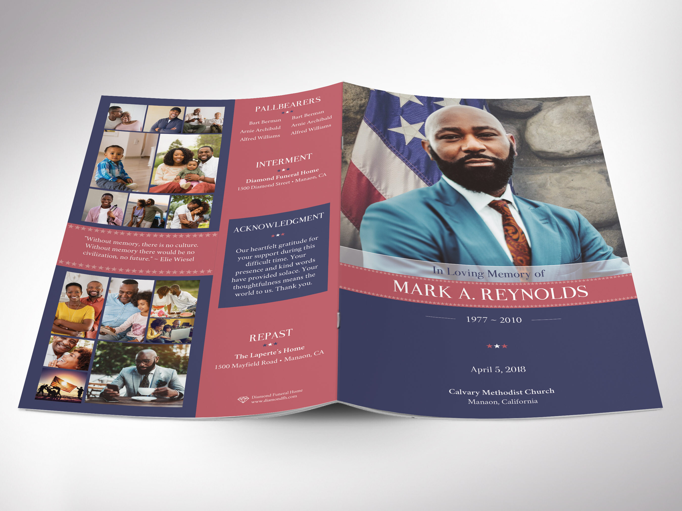 American Military Funeral Program Canva