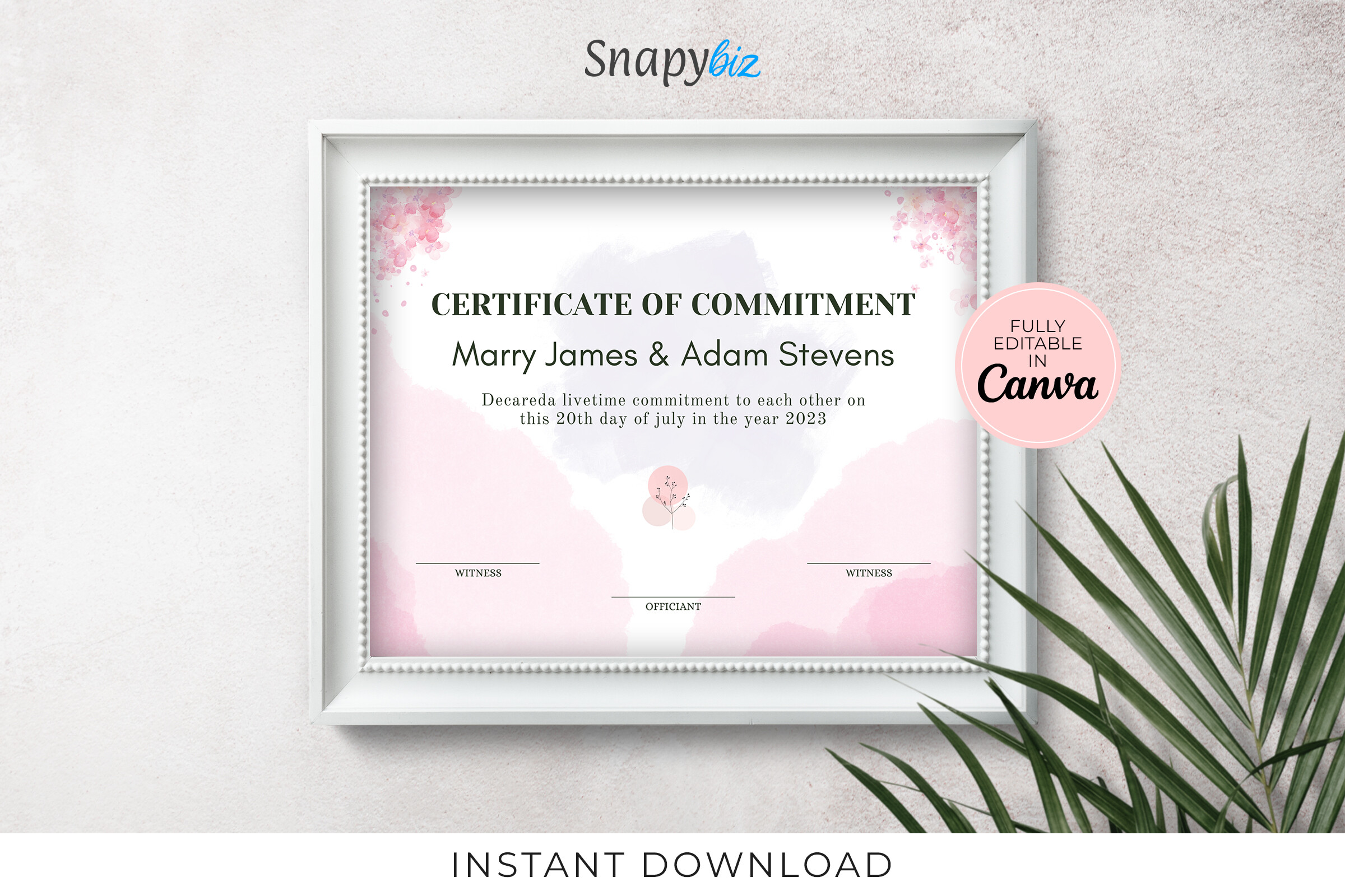 Certificate of Commitment Template