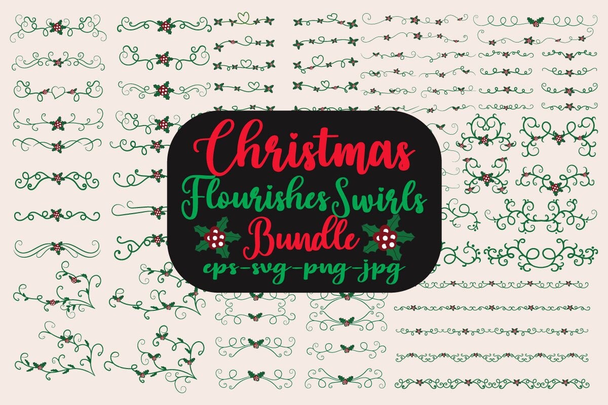 Christmas Flourishes Swirls Bundle - photo 2