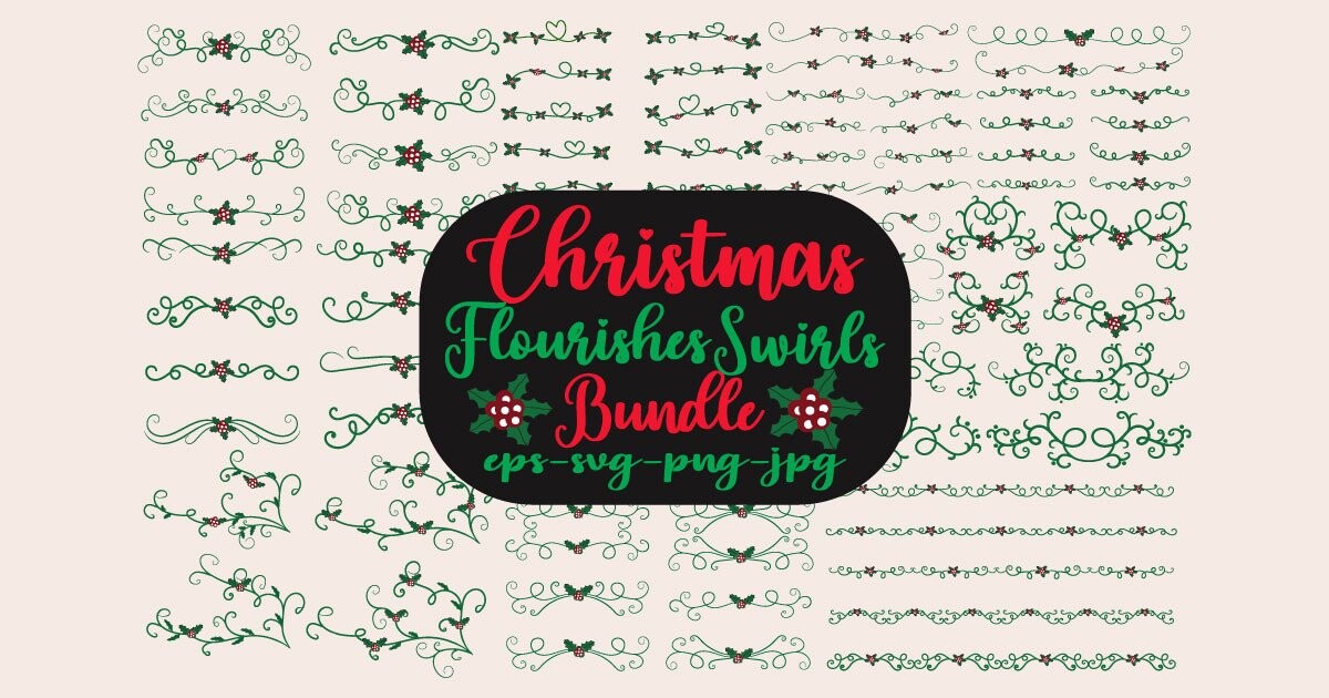 Christmas Flourishes Swirls Bundle - photo 1