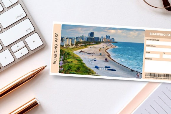 Editable Miami Boarding Pass Template