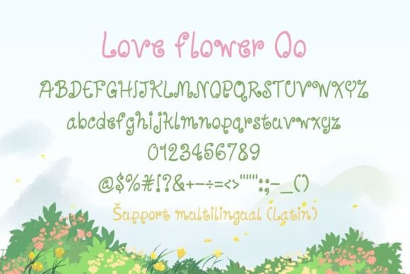 Love Flowers Oo Font PNG with transparent background - Preview 1