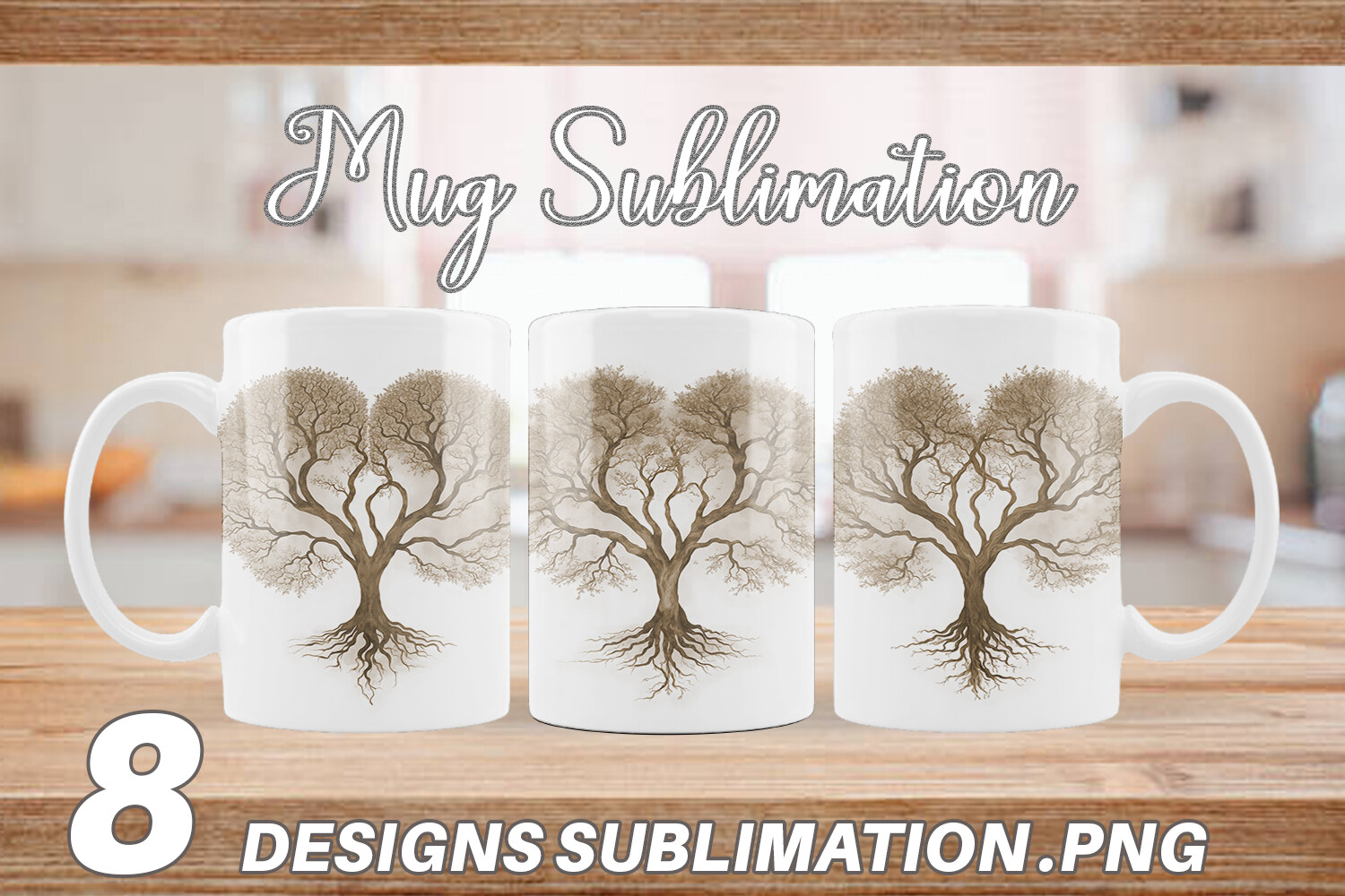 Mug Heart Shape Tree Graphic by Artnoy · Creative Fabrica