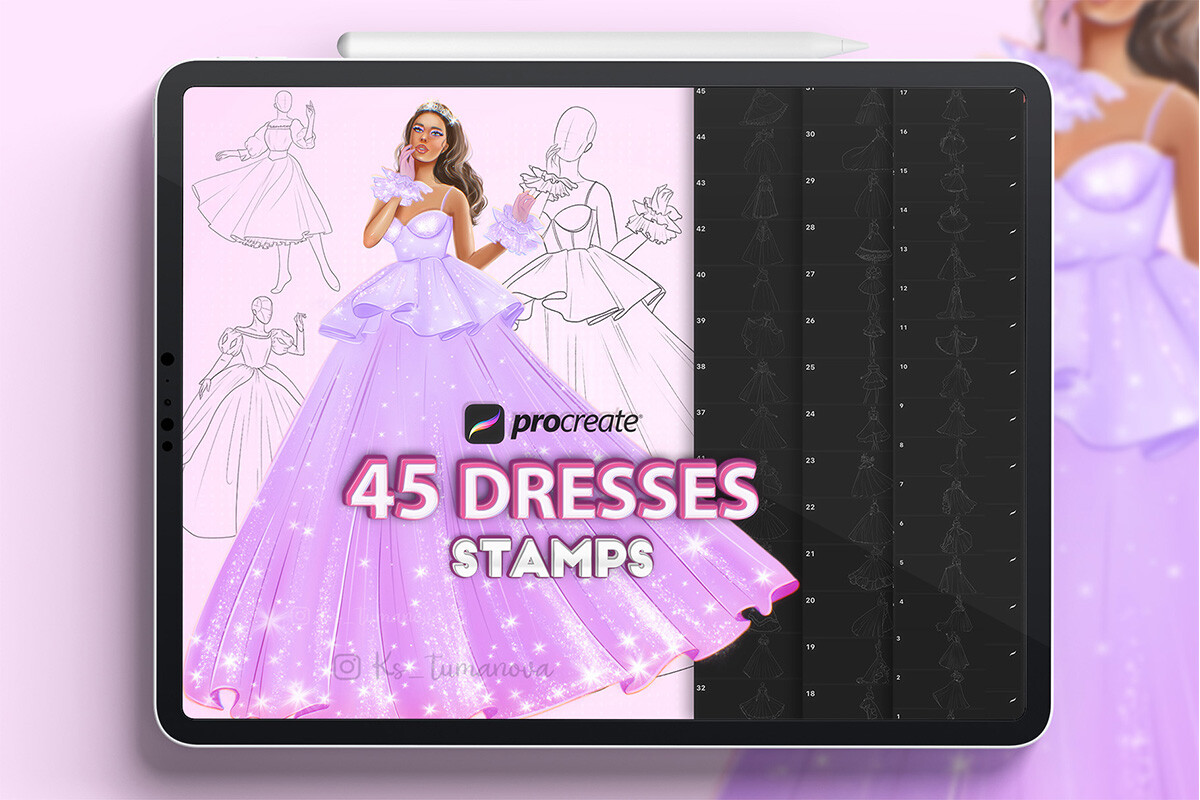 Procreate Dresses Stamps. Fashion - photo 1