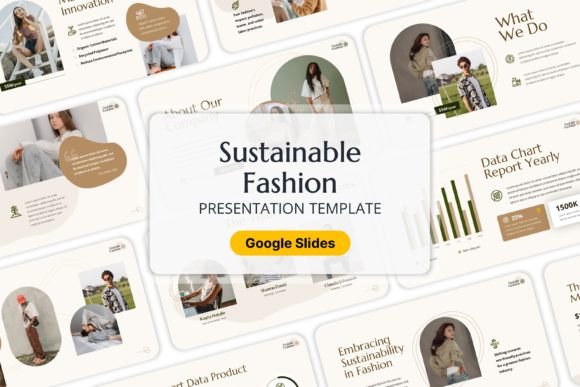 Preview of Sustainable Fashion - Google Slides fashion presentation template