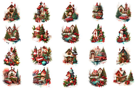 Vintage Christmas Clipart Watercolor Graphic by BDB_Graphics · Creative ...