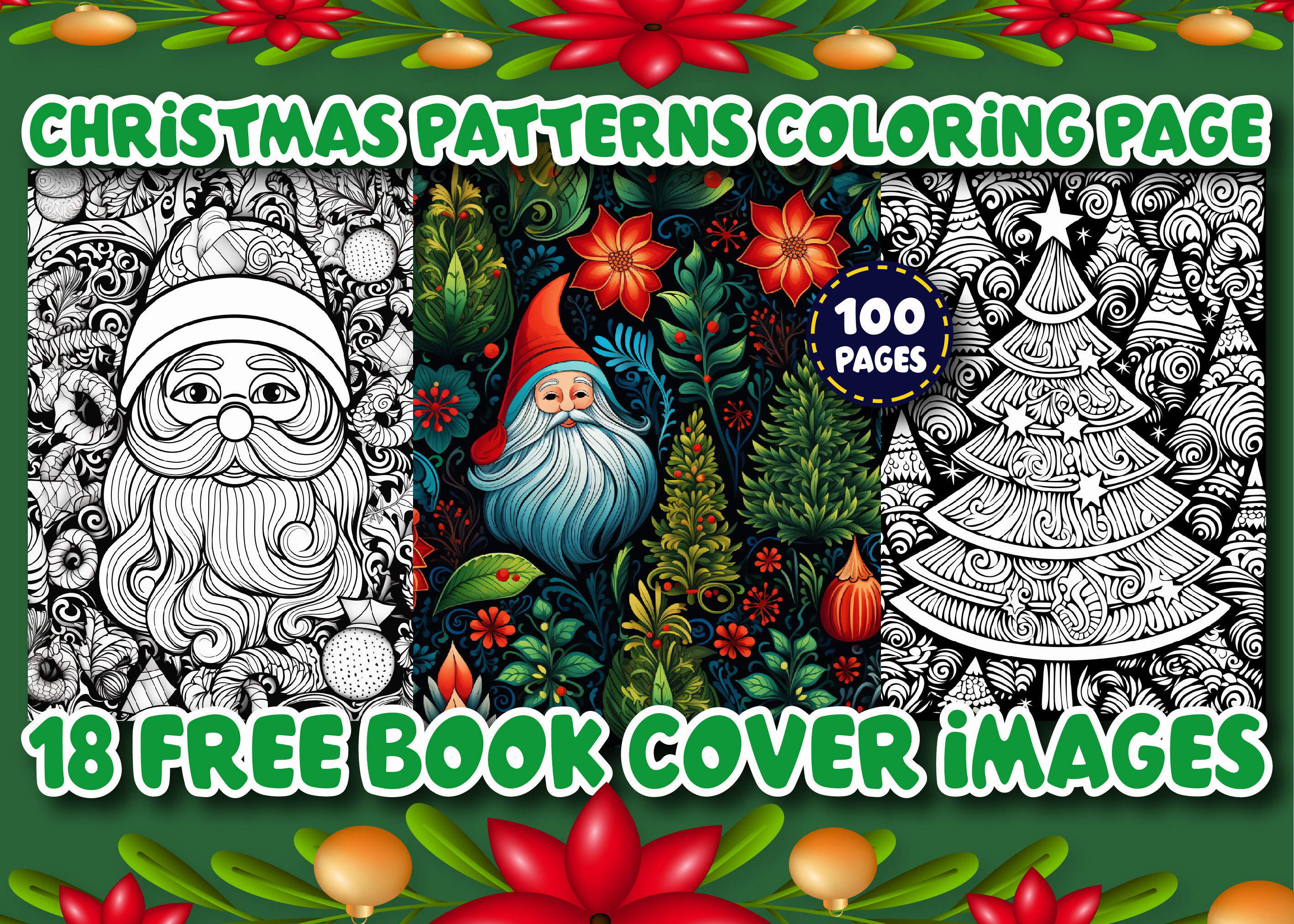 100 Christmas Patterns Coloring Pages