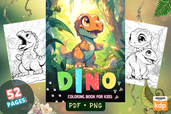Cute Dinosaurs - Coloring Book for Kids Graphic by Sahad Stavros Studio ...