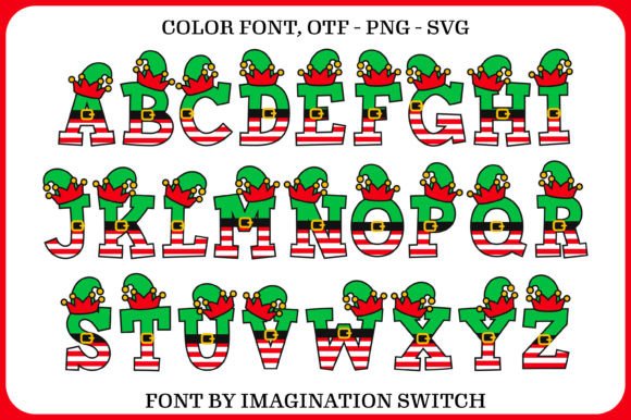 Elf Hat Font PNG with transparent background - Preview 1