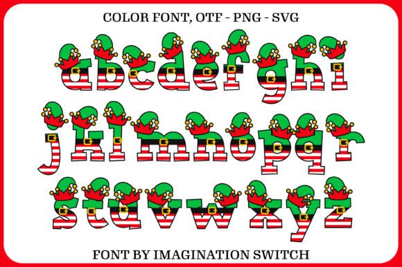 Elf Hat Font PNG with transparent background - Preview 2