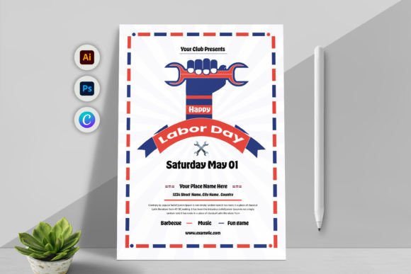 Labor Day Celebration Flyer & Canva Edit
