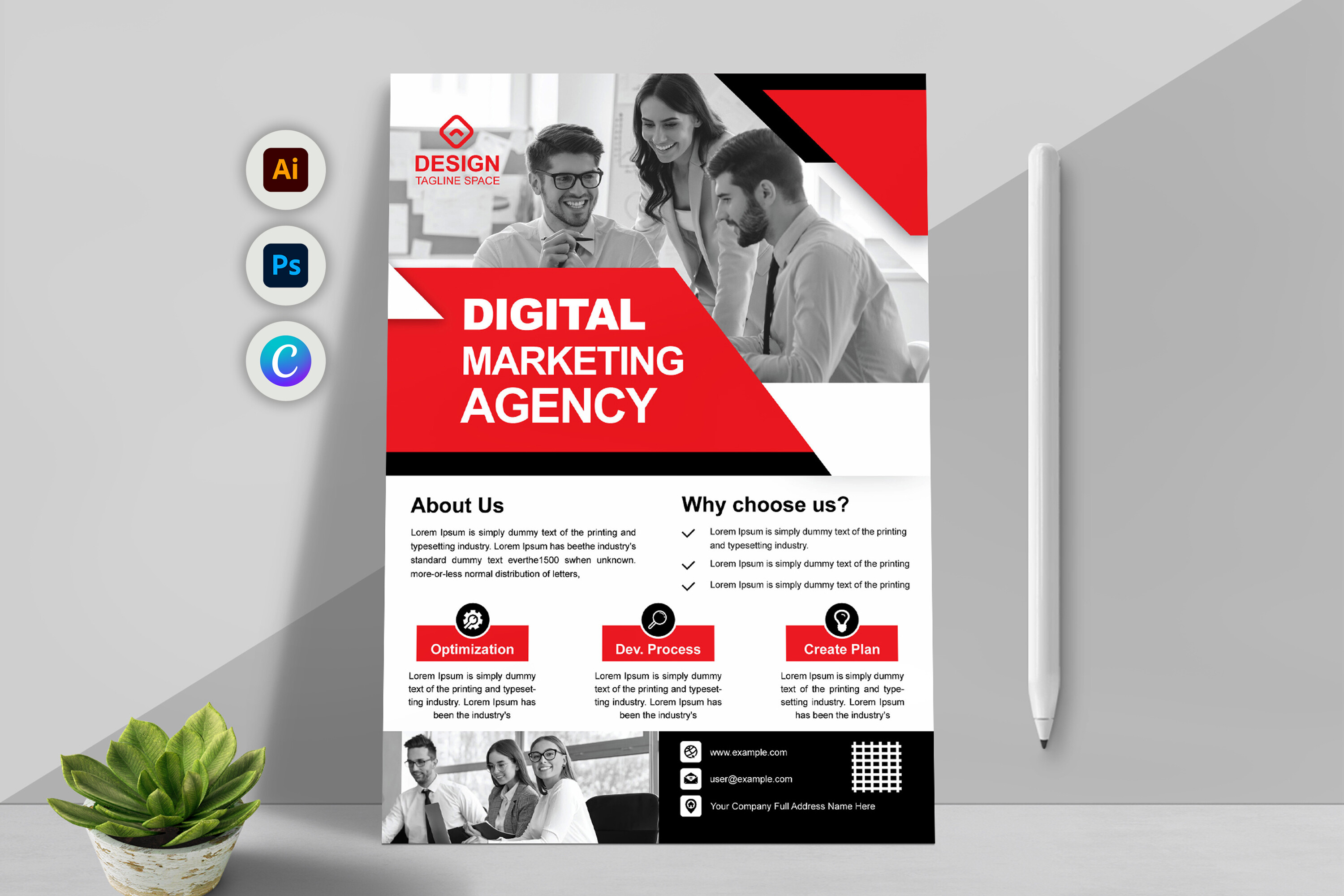 Red Corporate Flyer | Canva Supported