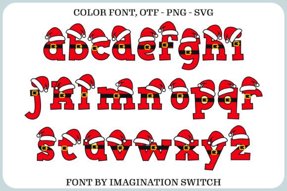 Red Santa Font PNG with transparent background - Preview 2