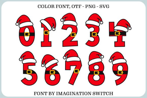 Red Santa Font PNG with transparent background - Preview 3