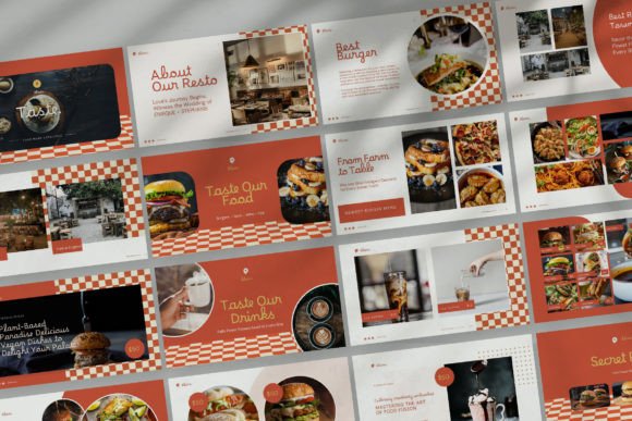 Retro Food Menu and Recipe PowerPoint Template