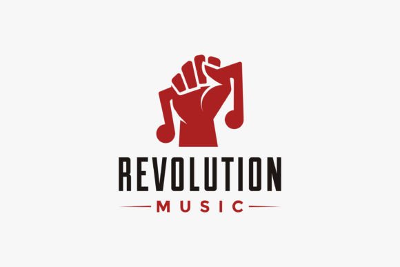 Rising Hand Holding Music Note Logo