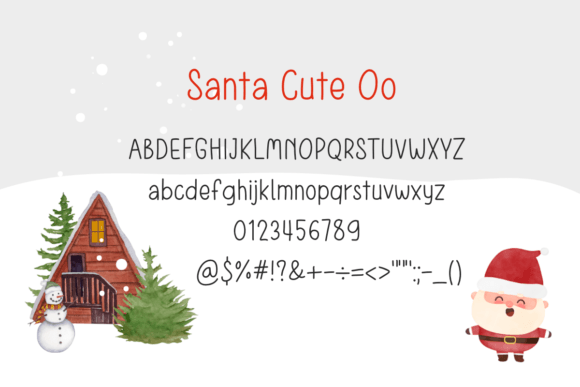 Santa Cute Oo Font PNG with transparent background - Preview 1