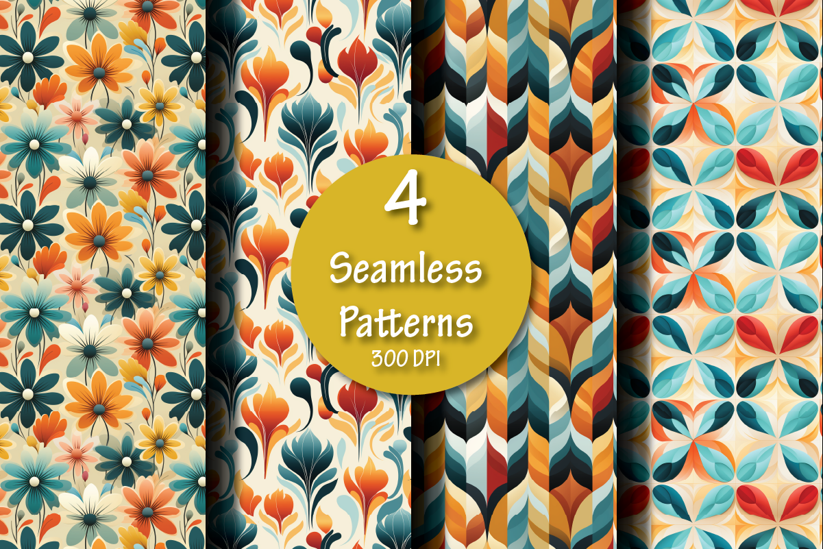 Seamless Retro Pattern Graphic by Laura's Imperfections · Creative Fabrica