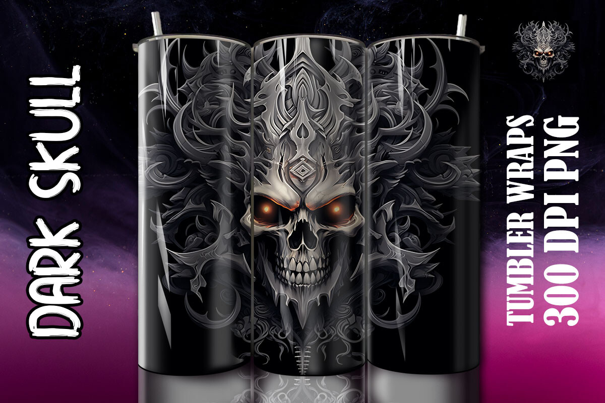 Skull Tumbler Wrap 130 Graphic by Azommi · Creative Fabrica