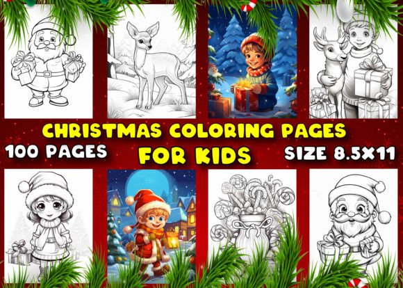 100 Christmas Coloring Pages for Kids