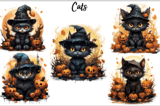 Cats Halloween Clipart Bundle Graphic by NESMLY · Creative Fabrica