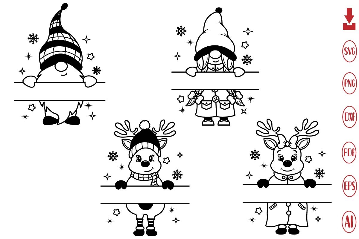 Christmas Svg Monogram Gnome Svg Graphic by Tadashop Design · Creative ...