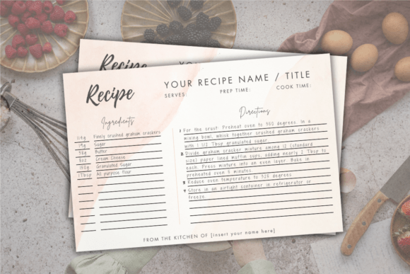 EDITABLE Canva Recipe Card Template