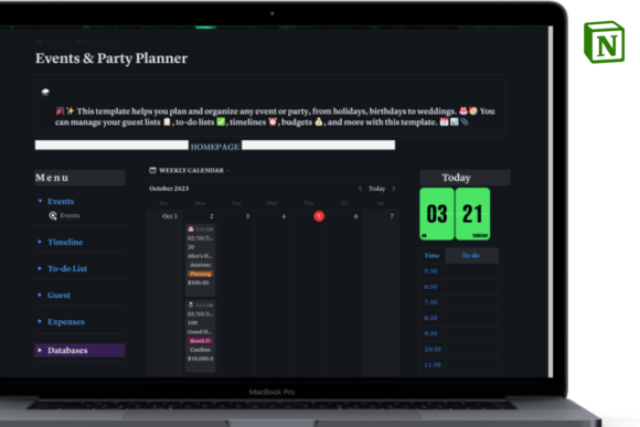Event & Part Planner (Notion Template)