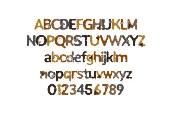 Moth Munched Font PNG with transparent background - Preview 1