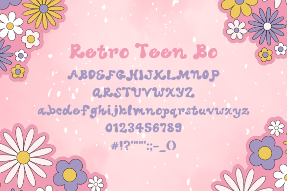 Retro Teen Bo Font PNG with transparent background - Preview 1