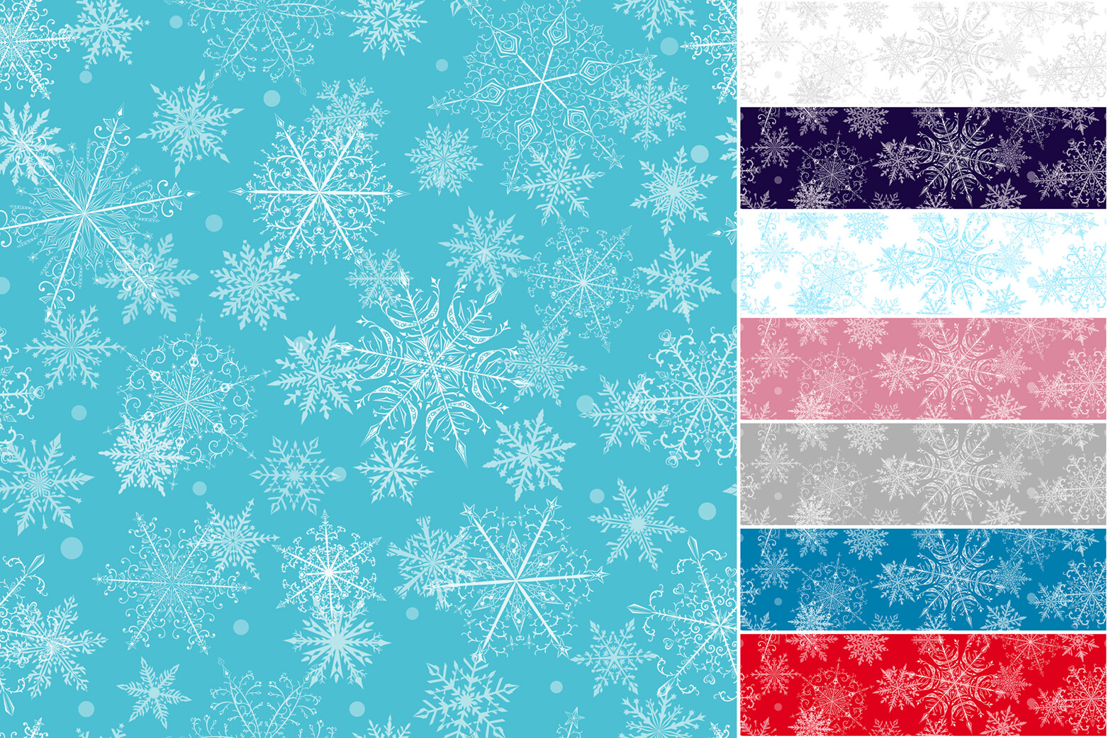 Seamless Patterns of Snowflakes Graphic by 31moonlight31 · Creative Fabrica