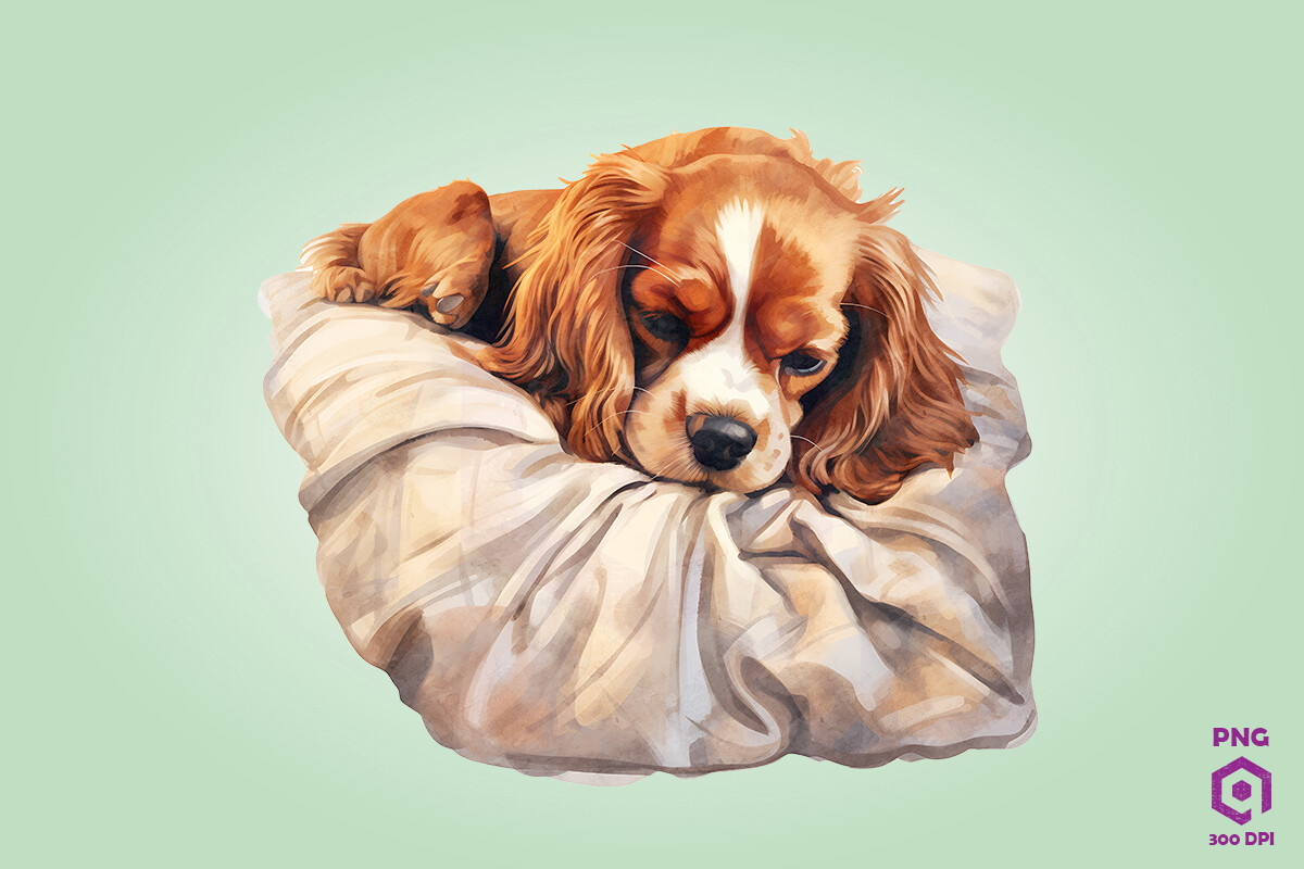 Sleeping Spaniel Dog Graphic by Quoteer · Creative Fabrica