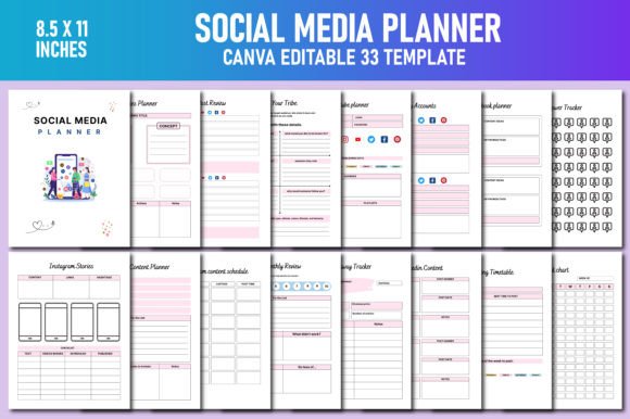 Social Media Planner Canva KDP Graphic Social Media Templates By Lavlu Creative Zone