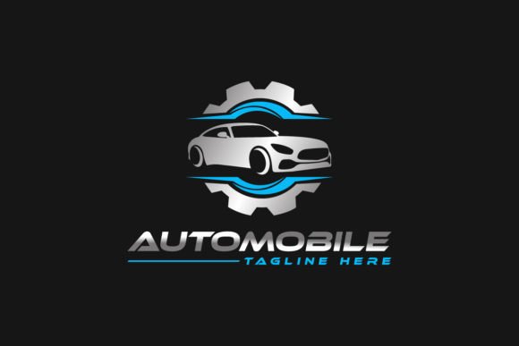 Sport Car with Gear Premium Logo.