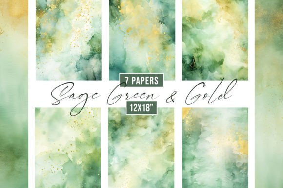 Watercolor Sage Green Background Texture