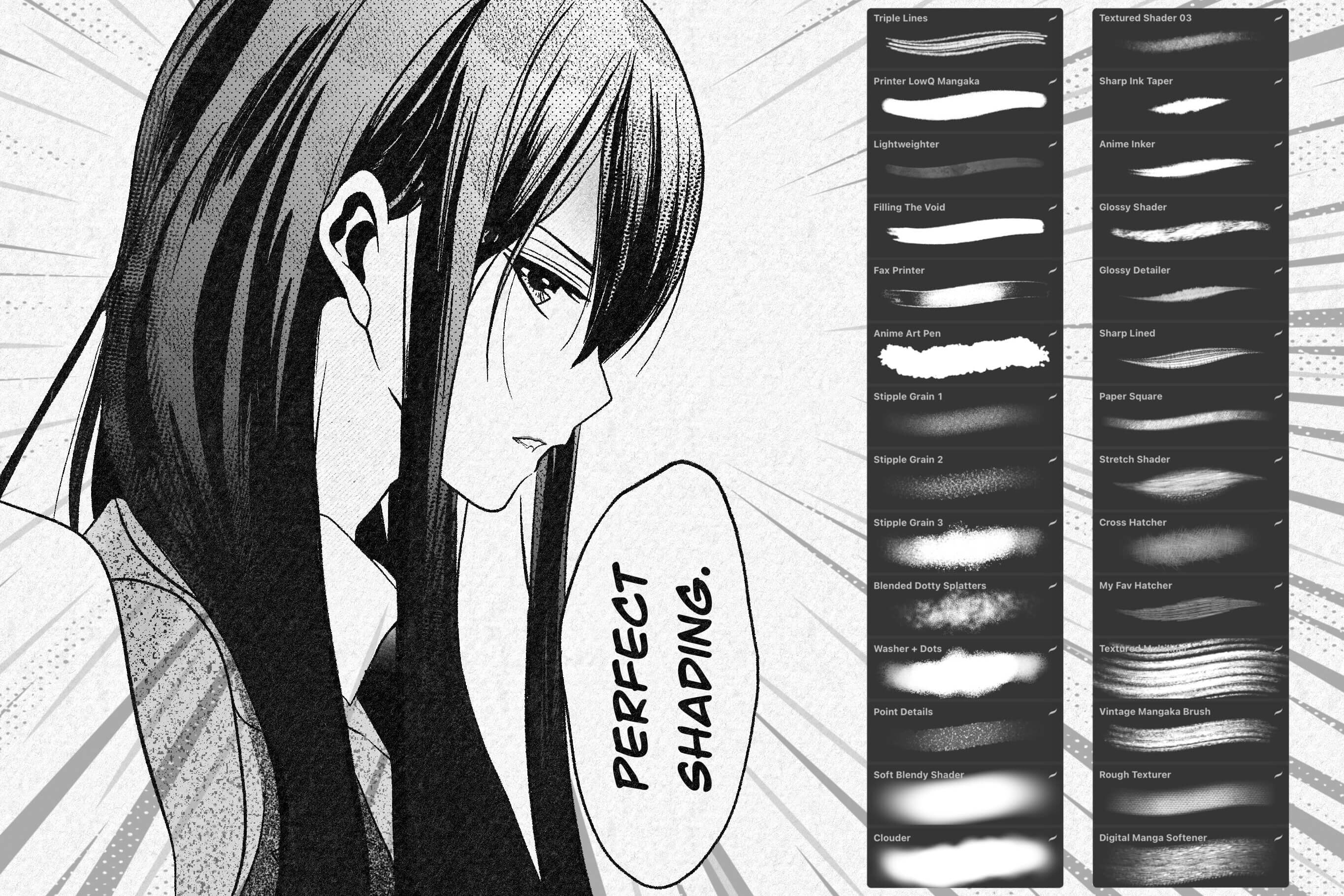 Awesome Manga Procreate Brushes - photo 8