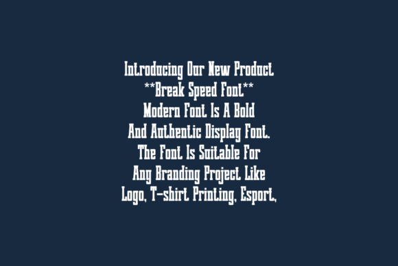 Breakspeed Font - Preview 2